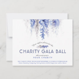 Watercolor Winterblauer Abend Wohltätigkeit Gala RSVP Karte