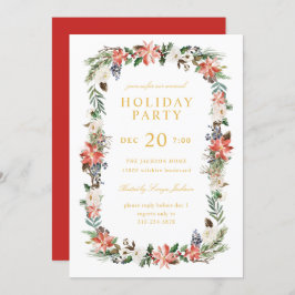 Watercolor Winterurlaub Weihnachten Party Einladung