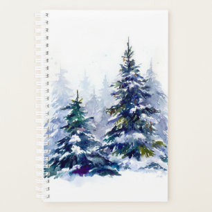 Watercolor Winterwald Weihnachtsbaum modern schlec Planer