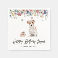Watercolor Wire Haar Jack Russell Hund Geburtstag