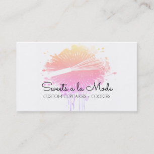 Watercolor wischen Bäckerei-Kochs-Geschäftskarte Visitenkarte