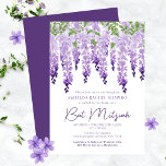 Watercolor Wisteria Bat Mitzvah Einladung<br><div class="desc">Watercolor Wisteria Bat Mitzvah Einladungen bietet elegante Watercolor Wisteria Blume in sanften Lavendel und lila mit grünen Blätter auf weißem Hintergrund mit Ihrem Bat Mitzvah Einladung Informationen unten. Personalisieren Sie den Text in den Textfeldern,  indem Sie ihn bearbeiten. Entwickelt für Sie durch © Evco Studio www.zazzle.com/store/evcostudio</div>