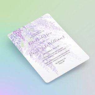 Watercolor Wisteria Bloms Romantische Hochzeit Einladung