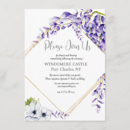 Watercolor Wisteria Blooms QR Code Hochzeit Begleitkarte