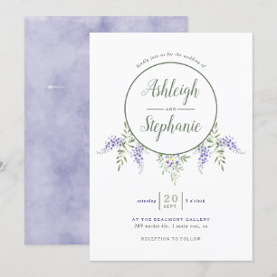 Watercolor Wisteria Drop Hochzeit Einladung