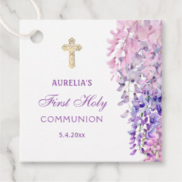 Watercolor Wisteria First Communion Geschenkanhänger