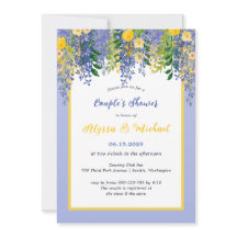 Watercolor Wisteria Floral Couple's Dusche