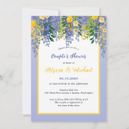 Watercolor Wisteria Floral Couple's Dusche Einladung