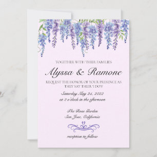Watercolor Wisteria Floral Wedding Einladung