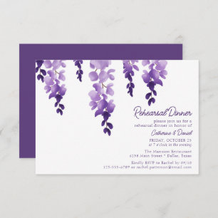 Watercolor Wisteria Hochzeit Probe Dinner Begleitkarte