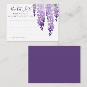 Watercolor Wisteria Lila Lilac Floral Wedding Hinweiskarte