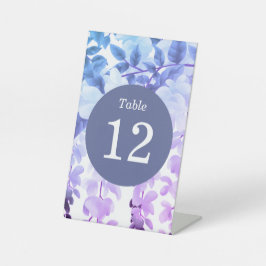 Watercolor Wisteria Lila Tischnummer Sockelschild