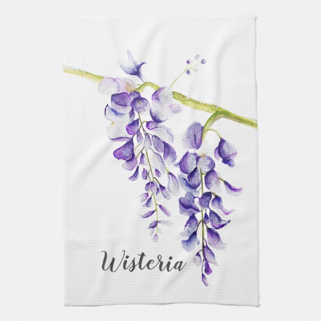 Watercolor Wisteria Locarno Geschirrtuch (Vertikal)