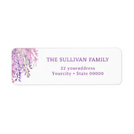 Watercolor wisteria return address label