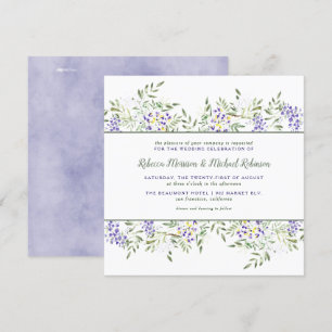 Watercolor Wisteria Wedding Einladung Quadrat