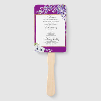 Watercolor Wisteria Wedding Program Fächer