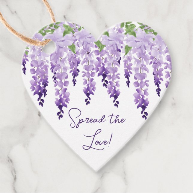 Watercolor Wisteria Wedding Spread The Liebe Scrip Geschenkanhänger (Vorderseite)
