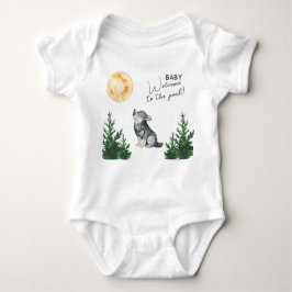 Watercolor Wolf Baby Shower Baby Strampler