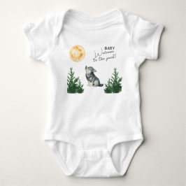 Watercolor Wolf Baby Shower  Strampler