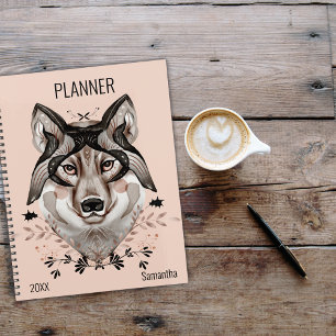 Watercolor-Wolf individuell angepasst Planer