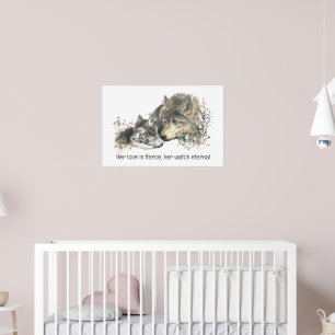 Watercolor Wolf Mama Liebe Fierce Ewige Beobachtun Poster