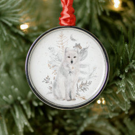 Watercolor Wolf Winter Grün Ornament