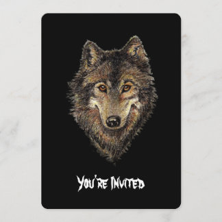 Watercolor Wolves Zitat Wilder Wolf Geburtstag Ein Einladung