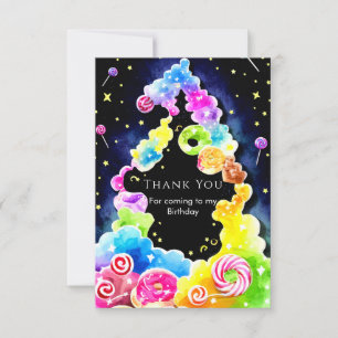 Watercolor Wonderland Candyland Birthday Dankeskarte