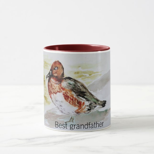 Watercolor WOOD DUCK Tasse (Zentrum)