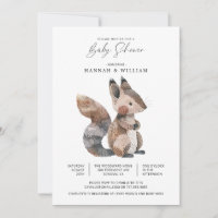 Watercolor Woodland Animal Eichhörnchen Baby Dusch