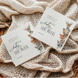 Watercolor Woodland Animals Moderne Babydusche Serviette