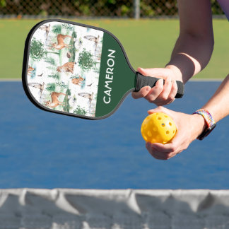 Watercolor Woodland Baby Animal Muster Pickleball Schläger