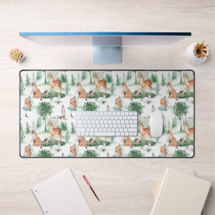Watercolor Woodland Baby Animal Muster Schreibtischunterlage