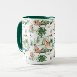 Watercolor Woodland Baby Animal Muster Tasse