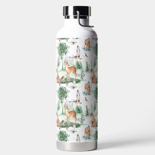Watercolor Woodland Baby Animal Muster Trinkflasche