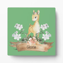 Watercolor Woodland Baby Fawn Individuelle Name