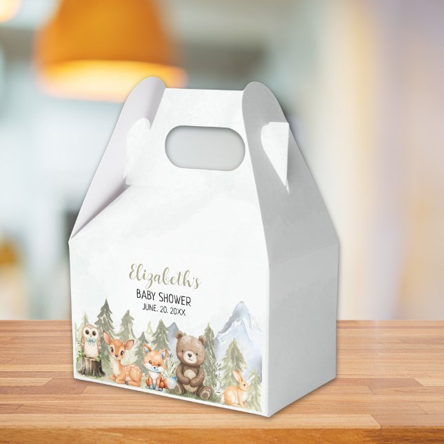 Watercolor Woodland Baby Shower Theme Geschenkschachtel (Von Creator hochgeladen)