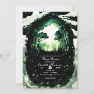 Watercolor Woodland Babydusche Einladung