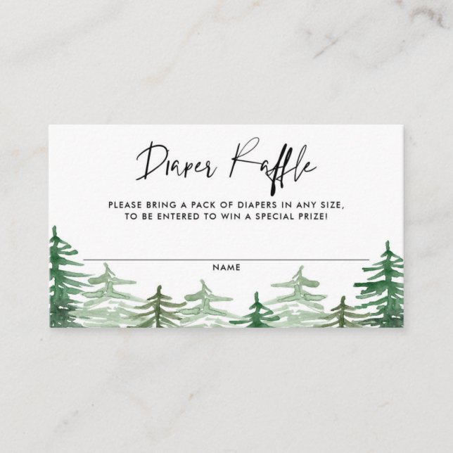 Watercolor Woodland Babydusche Windelwindeln Begleitkarte (Vorderseite)