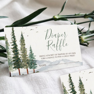 Watercolor Woodland Babydusche Windelwindeln Begleitkarte