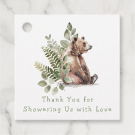 Watercolor Woodland Bear Baby Dusche Geschenkanhänger