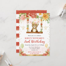 Watercolor Woodland Bear Kindergeburtstag