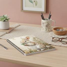 Watercolor Woodland Bunny Nature Notizblock