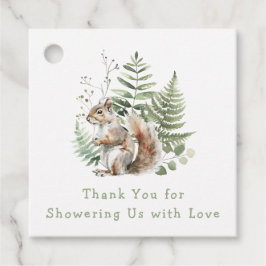 Watercolor Woodland Eichhörnchen Babydusche Geschenkanhänger