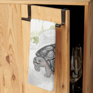 Watercolor Woodland Foodland Turtle Geschirrtuch