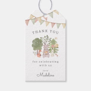 Watercolor Woodland Forest Friends Gift Tag Geschenkanhänger