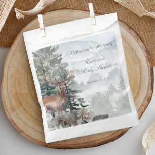 Watercolor Woodland Forest Stag Kinderdusche Geschenktütchen
