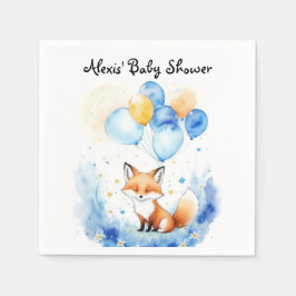 Watercolor Woodland Fox Babydusche Serviette