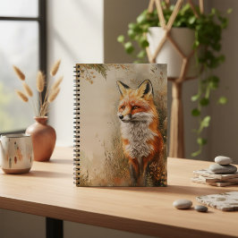 Watercolor Woodland Fox Nature Notizblock