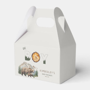 Watercolor Woodland Oh Boy Bear Baby Dusche Geschenkschachtel